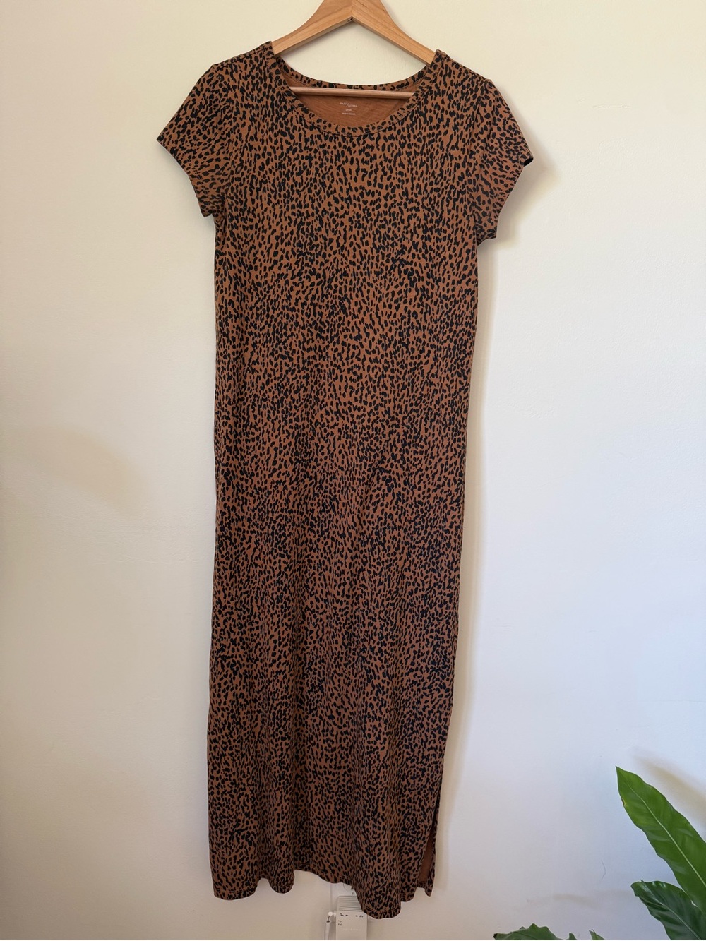 Anthropologie Brown & Black Leopard Print Maxi Dress